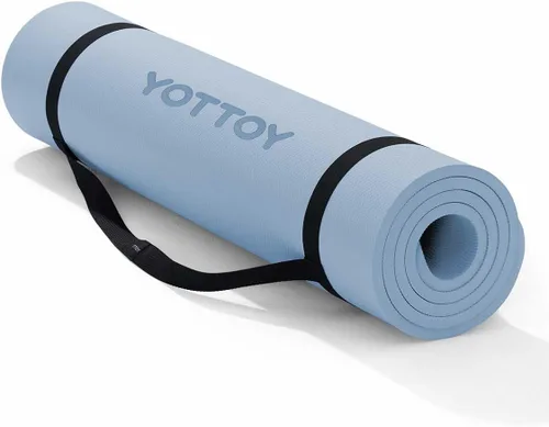 Vista 8 de YOTTOY Tapete de Yoga, Tapete de Yoga Extra Grueso (1/2 pulgada), Tapete Profesional de TPE para Ejercicio, Tapete de Entrenamiento Antideslizante