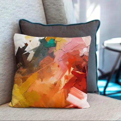 Vista 2 de Berkin Arts Fundas de almohada cuadradas decorativas para casa de campo, diseñadas con diseño abstracto de mármol, mezcla de poliéster, paquete