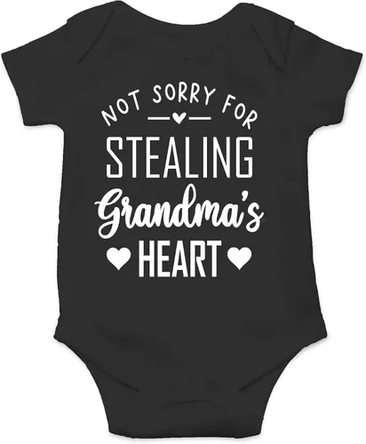 Vista 6 de CBTwear Not Sorry for Stealing Grandma's Heart – Ropa de bebé – Divertido body para recién nacido para niños y niñas