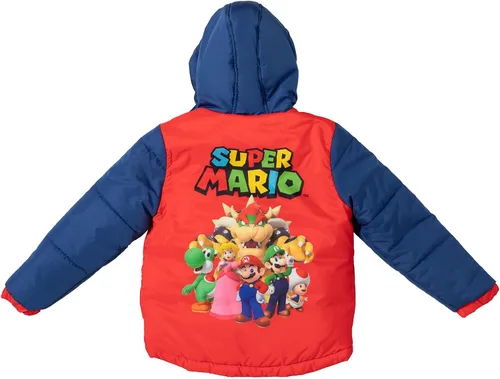 Vista 4 de SUPER MARIO Nintendo Yoshi Toad Princess Peach - Chaqueta acolchada con cremallera para niños pequeños a grandes