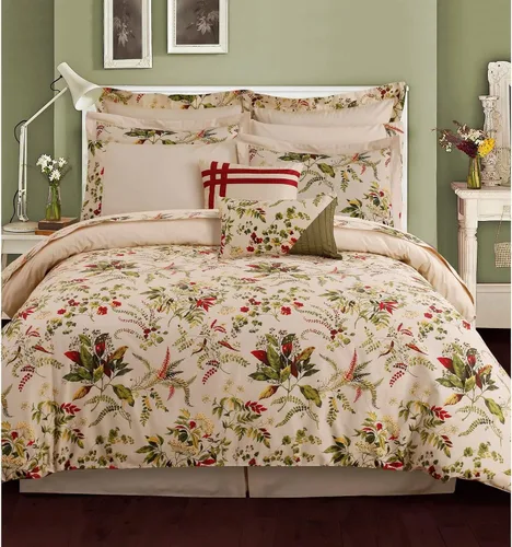 Vista 6 de Tribeca Living Juego de cama de 12 piezas en una bolsa, 100% algodón, incluye edredón de gran tamaño, dos fundas, cojines decorativos, sábanas