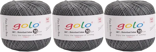 Vista 106 de Golo - 3 bolas de hilo de ganchillo tamaño 10, hilo de crochet para tejer a mano 102