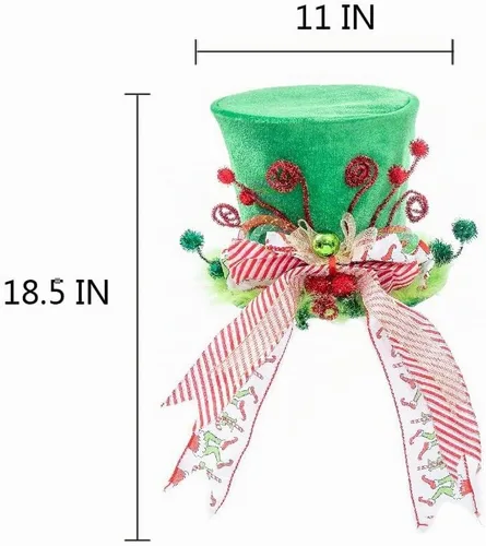 Vista 7 de PARTY KNIGHT Adorno para la Copa del Árbol de Navidad Grinch - Decoración de Árbol Hecha a Mano, Adorno para la Copa del Árbol Grinch