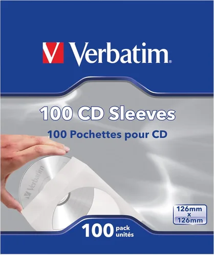 Vista 2 de Verbatim Fundas de papel para CD/DVD con ventana transparente - Paquete de 100