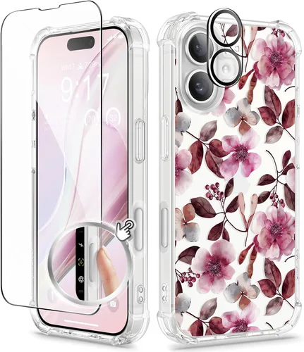 Vista 173 de GVIEWIN - Funda para iPhone 11 con protector de pantalla + protector de lente de cámara, cubierta protectora transparente suave de poliuretano