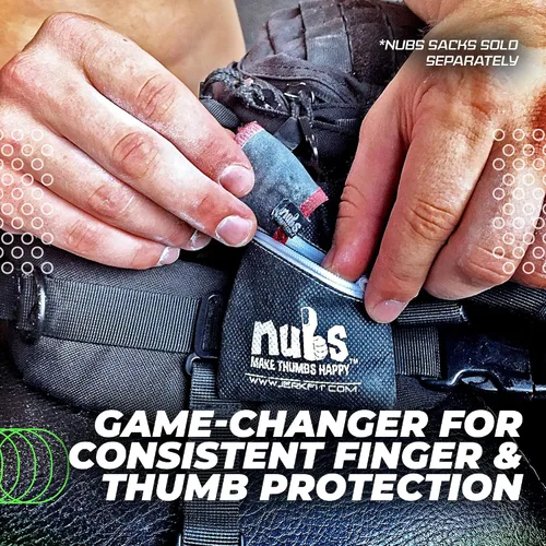 Vista 4 de JerkFit NUBS - Caddies para dedos (par) – Mangas duraderas para pulgar y dedos para evitar ampollas de golf, guantes de golf cómodos y cinta Negro