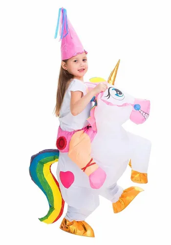 Vista 2 de Disfraz Inflable de Unicornio para Niños Multicolor