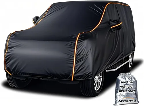 Vista 10 de Funda impermeable para automóvil deportivo, súper ligera, para todo tipo de clima, resistente a los rayos UV y a los arañazos, con cremallera