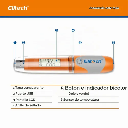 Vista 8 de Elitech RC-51 Digital registrador de datos de temperatura USB reutilizable 32000 puntos