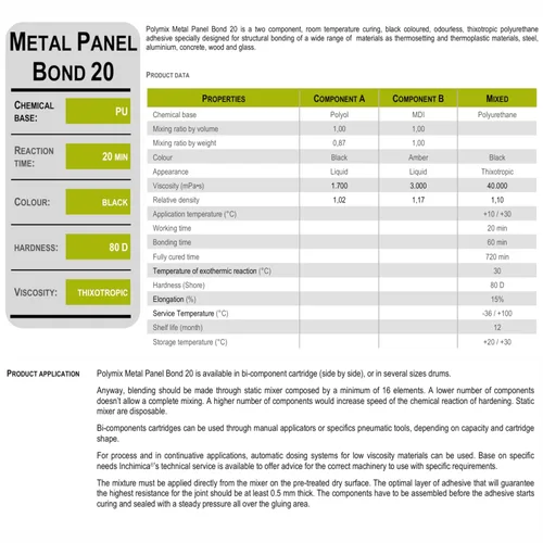 Vista 7 de Polymix Panel Bond 20 Adhesivo Cartucho de 200ml y Dos Boquillas de Mezcla para Aplicación