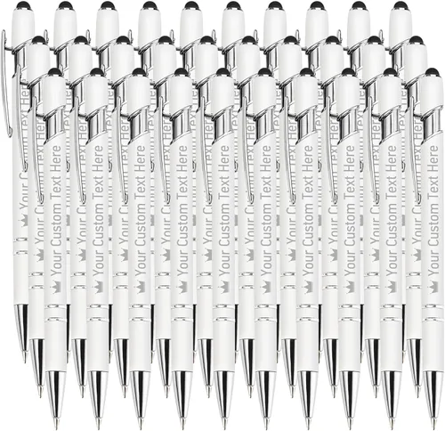 Vista 109 de STREADVE Bolígrafos personalizados personalizados con nombre grabado, logotipo, texto, bolígrafos de escritura suave, regalo personalizado para Negro