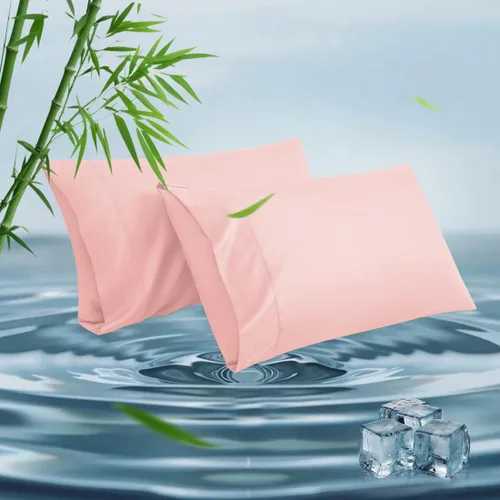 Vista 11 de Fundas de almohada estándar, fundas de almohada de viscosa refrescante de bambú con cierre de sobre, suave que absorbe la humedad para personas que