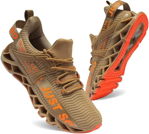 Vista 16 de UMYOGO - Tenis para hombre, atléticos, con suela estilo hoja, para correr, caminar, jugar al tenis, a la moda 1 gris