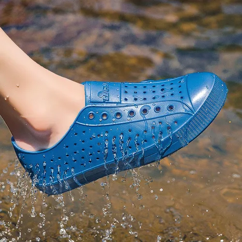 Vista 5 de FLIOZY Zuecos de jardín impermeables para hombres y mujeres, zapatos ligeros y transpirables de EVA sin cordones, cómodos y antideslizantes, calzado
