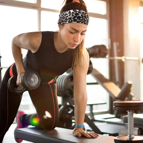 Vista 2 de DRESHOW Diademas deportivas de yoga para mujer bandas elásticas antideslizantes para correr y entrenar