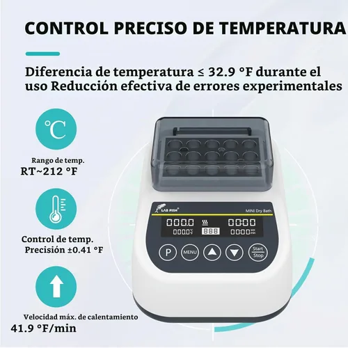 Vista 2 de LAB FISH MDB100 Mini baño seco, 212.0 °F programable 0.1 fl oz x15