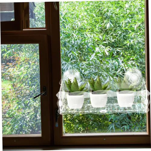 Vista 5 de Abaodam Macetas Soporte de acrílico transparente para alféizar de ventana Extensor de alféizar de ventana Soportes para bonsái para el hogar