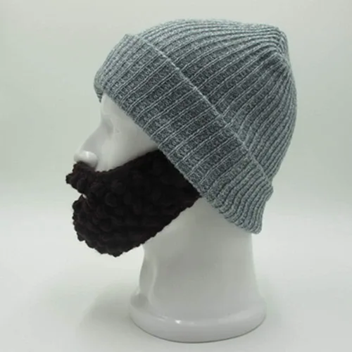 Vista 4 de YEKEYI Gorro de barba loco unisex de punto divertido gorro de Halloween máscara de viento