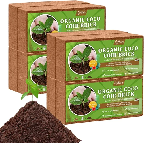 Vista 12 de Riare 2 piezas Ladrillos de Fibra de Coco Orgánica Bloques de Suelo - Ladrillo de Turba de Coco Comprimido 100% Natural Sustrato de Fibra de Coco