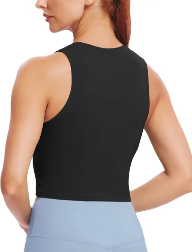 Vista 2 de Natural Feelings - Sujetadores deportivos sin mangas, con relleno extraíble, para mujer ombligueras para yoga, entrenamiento, correr