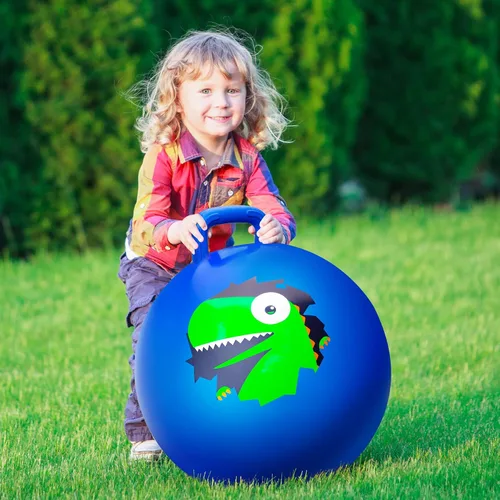 Vista 6 de ZOOJOY Hopper Ball, juguetes de salto para niños, pelota inflable de 18 pulgadas con asa para niños y niñas de 3 a 8 años, juguete inflable