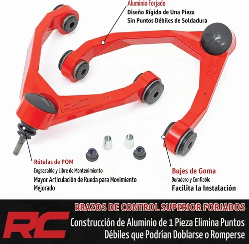 Vista 3 de Rough Country Brazos de control superiores forjados para Chevy/GMC 2500 HD 11-19 - 1959RED