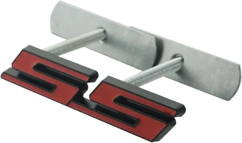 Vista 3 de 1 calcomanía de metal 3D para rejilla delantera, emblema SS para automóvil (negro y rojo)