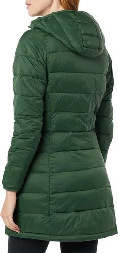 Vista 2 de Tienda Essentials - Abrigo acolchado, ligero y resistente al agua con capucha para mujer, disponible en talla extragrande