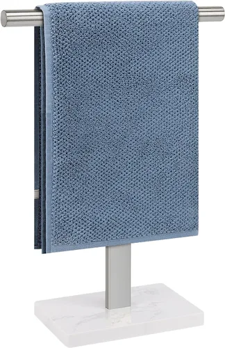 Vista 9 de Toallero de mano, soporte de toalla en forma de T para baño, barra de toallero de mano para aparador de cocina, acero inoxidable 304, base de mármol