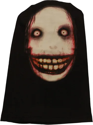 Vista 3 de Creepypasta - Máscara elástica para la cara, pasamontañas, para cosplay y Halloween (Jeff The Killer) multicolor, Multicolorido, Grande