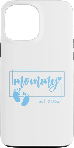 Vista 24 de Mommy Est 2026 Pregnancy Announcement Baby Boy Reveal Case for iPhone 17
