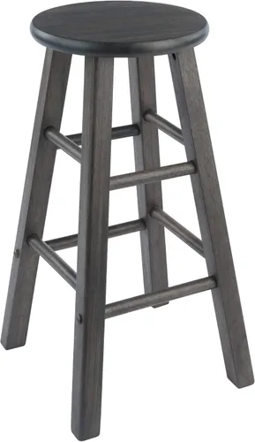 Vista 6 de Ergode Juego de taburetes de madera para mostrador, color gris ostra, juego de 2 piezas, madera maciza, capacidad de peso de 220 libras, estable