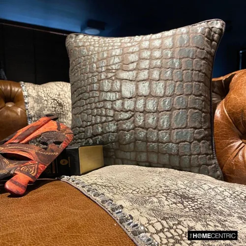 Vista 19 de The HomeCentric Funda de almohada con cremallera, funda de cojín azul de 12 x 12 pulgadas, funda de cojín de algodón bordado para sofá, diseño