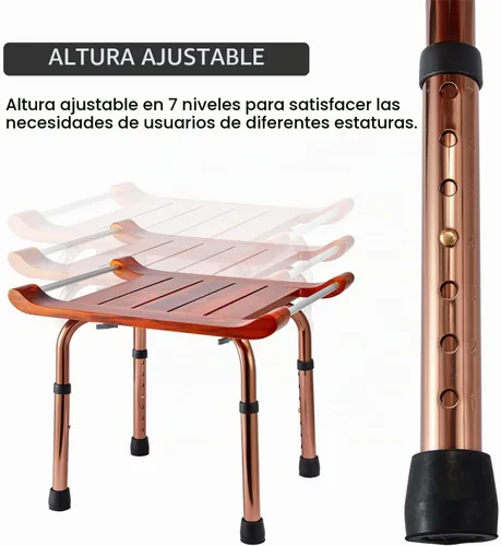 Vista 4 de Banco de ducha de teca para asiento interior de ducha, baño, sauna, para ancianos y discapacitados