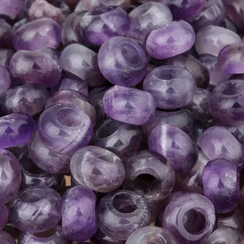Vista 2 de SUNYIK 2 paquetes de 25 cuentas de cristal surtidas con agujero grande (0.236 pulgadas) Rondelle cuentas europeas para pulseras