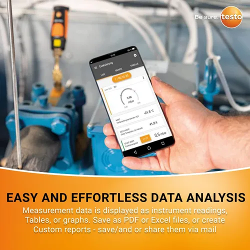 Vista 7 de Testo Kit de sonda inteligente I Juego de medidores HVAC/R para aire acondicionado, refrigeración y sistema de calefacción I Incluye testo 115i