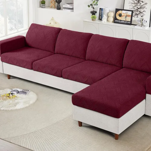 Vista 16 de Ruaozz Fundas de Cojines de Sofá para Sofá Seccional Fundas de Cojines de Asiento Elásticas Fundas de Sofá Lavables para Muebles Suaves