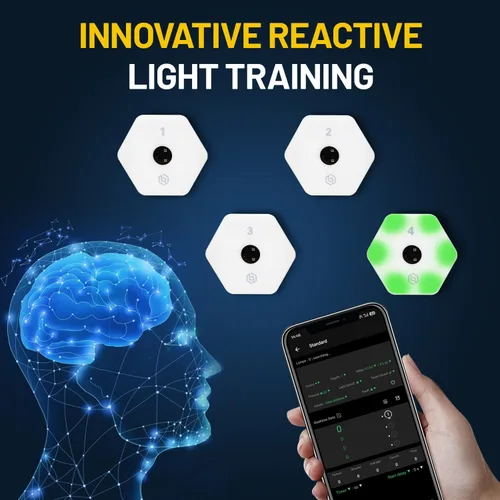 Vista 7 de Kit de entrenamiento de luces de agilidad de reacción deportiva, sistema de entrenamiento profesional de tiempo de reacción y agilidad con módulos