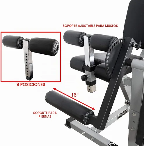 Vista 7 de Valor Fitness CC-4 aparato para musculación de piernas ajustable