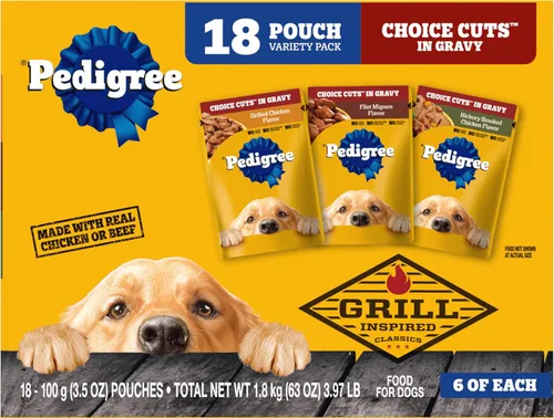 Vista 20 de Pedigree Choice Cuts - Bolsa de comida húmeda para perros, favoritos de carne de res, 3.5 onzas, 30