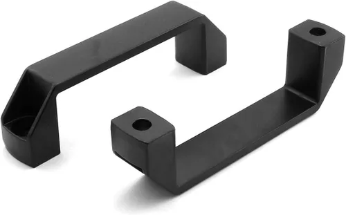 Vista 3 de Paquete de 2 manijas de aleación de aluminio negro rectangular industrial para accesorios de perfil de extrusión de aluminio serie 20, 3.543 in