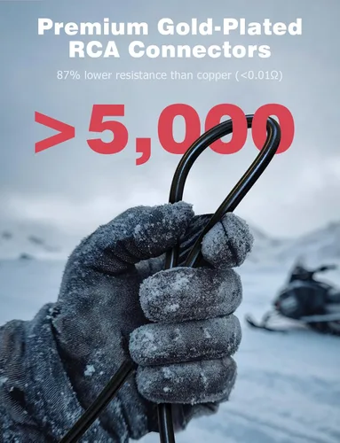 Vista 5 de Mellbree Snowmobiles - Cable divisor en Y de RCA para casco, de 10 pulgadas con conector dorado para calentador y visera o para dos personas