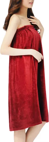 Vista 3 de FakeFace Vestido de toalla de tubo, para mujeres, adolescentes, niñas, spa, ducha, baño, toalla de baño, toalla de baño, cubierta envolvente