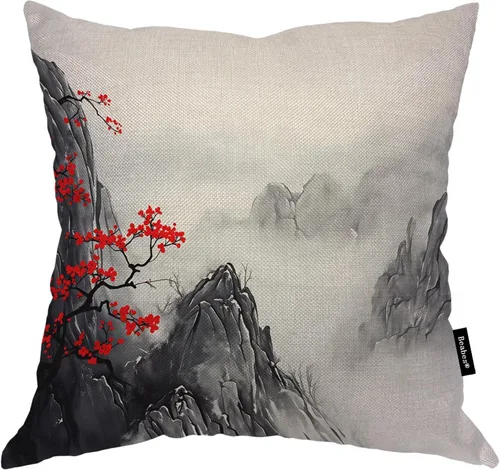 Vista 41 de Fundas de almohada de pintura artística, líneas abstractas amarillas y grises, fundas de almohada suaves, funda de cojín para sala de estar, cama
