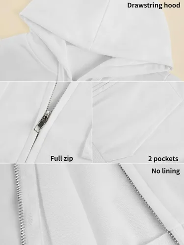 Vista 5 de Langwyqu Sudaderas casuales con capucha para mujer, con bolsillos, cremallera completa, manga larga, elástica, ligera