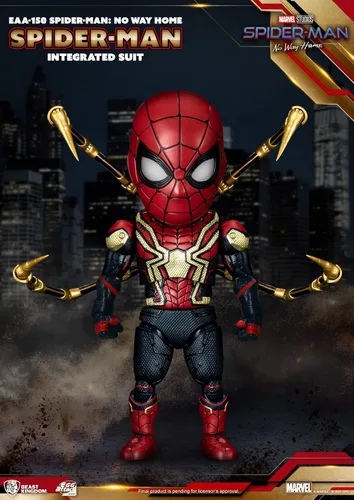 Vista 3 de Beast Kingdom Spider-Man: No Way Home: Spider-Man - Figura de acción de ataque de huevo de traje integrado, multicolor