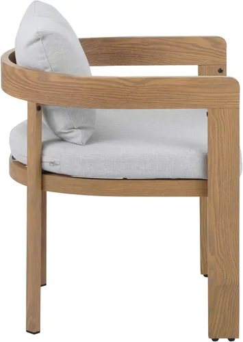 Vista 8 de Christopher Knight Home Juego de 2 sillas de comedor de aluminio, sillones con cojines, silla decorativa de barril, acabado similar a la madera