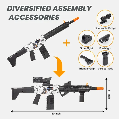 Vista 3 de Pistola de juguete realista para pistolas Nerf, dardos de espuma, con alcance de 120 balas suaves, 3 revistas, ametralladoras eléctricas