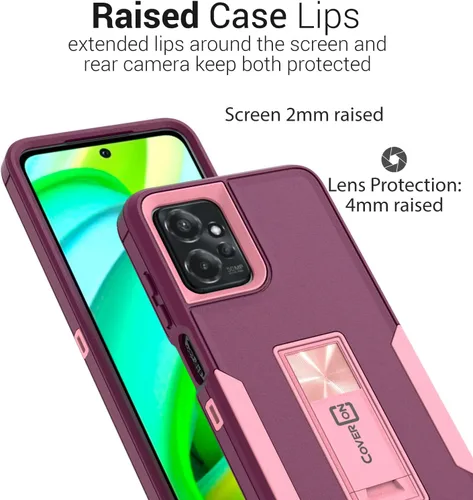 Vista 5 de CoverON Funda rígida diseñada para Motorola Moto G Power 5G, resistente grado militar A de doble capa híbrida de TPU suave, cubierta de plástico