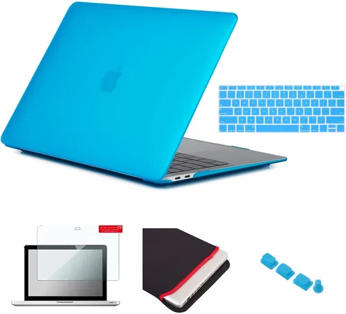 Vista 54 de Pack 5 en 1 de carcasa para MacBook Air, de Se7enline, de plástico duro, tacto suave, con protector de teclado de silicón, protector de pantalla